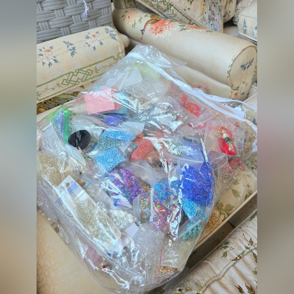 BEADS & JEWELRY - GIANT BAG FULL OF BEADS And Handmade Jewelry
